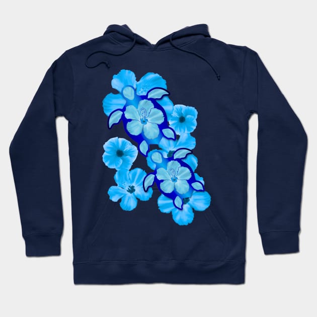 Hawaiian Ohana Honu Sea Turtles Tropical Flowers Hoodie by macdonaldcreativestudios